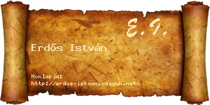 Erdős István névjegykártya